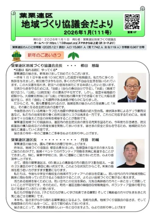 だより　第111号(8年1月)①のサムネイル